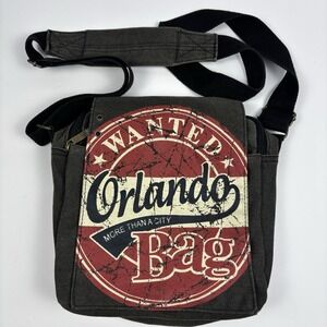 Robin Ruth "Wanted Orlando" Canvas Messenger Bag Crossbody Padded Shoulder Strap